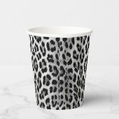 Zwart-wit monochroom, luipaard patroon papieren bekers (Rechts)
