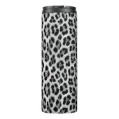 Zwart-wit monochroom, luipaard patroon thermosbeker (Achterkant)