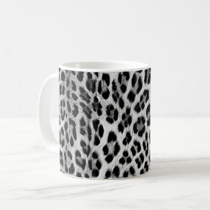 Zwart-wit monochroom, luipaardpatroon koffiemok