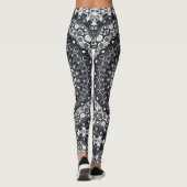 Zwart-wit monochroom mandala patroon leggings (Achterkant)