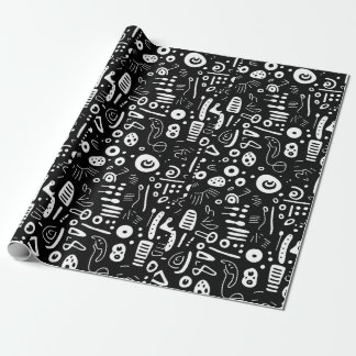 Zwart-wit monochroom minimalistische surrealist cadeaupapier