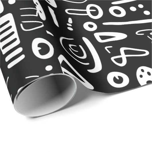 Zwart-wit monochroom minimalistische surrealist cadeaupapier (Rol Hoek)