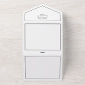 Zwart-wit monochroom QR Code Wedding All In One Uitnodiging (Buitenkant)