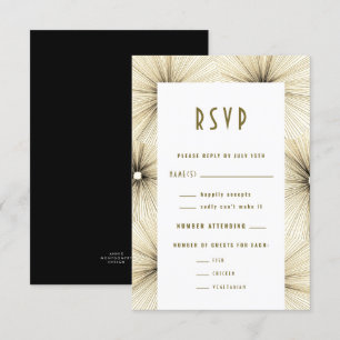 Zwart-wit monochroom vuurwerk RSVP kaartje