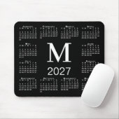 Zwart Wit Monogram 2027 Agenda Muismat (Met muis)