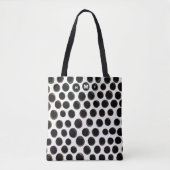 Zwart Wit Monogram Abstract Stippenpatroon Tote Bag (Voorkant)
