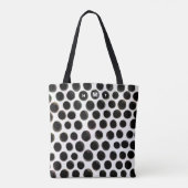 Zwart Wit Monogram Abstract Stippenpatroon Tote Bag (Achterkant)