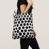 Zwart Wit Monogram Abstract Stippenpatroon Tote Bag (Dichtbij)