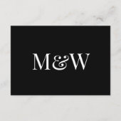 Zwart-wit Monogram Accommodatie Informatiekaartje (Achterkant)