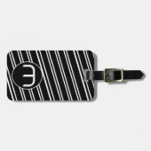 Zwart-wit monogram acryl Bagagelabel (Voorkant horizontaal)
