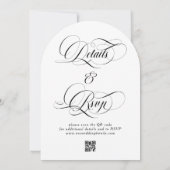 Zwart-wit monogram alles in één bruiloft kaart (Achterkant)