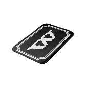zwart-wit monogram badmat (Gekanteld)