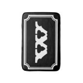 zwart-wit monogram badmat (Voorkant Verticaal)