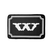 zwart-wit monogram badmat (Voorkant)