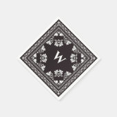 zwart - wit monogram bandanna patroon servet (Hoek)