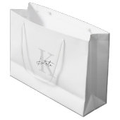 Zwart Wit Monogram Bruidsmeisje Voorstel Gift Bag Groot Cadeauzakje (Voorkant Gekanteld)