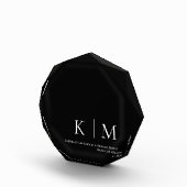 Zwart-wit-Monogram -Bruiloft Keepsake- Fotoblokken (Rechts)
