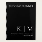 Zwart-wit- Monogram-Bruiloft-Planner Planner (Voorkant)