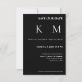 Zwart-wit-Monogram-Bruiloft- Save The Date (Voorkant)