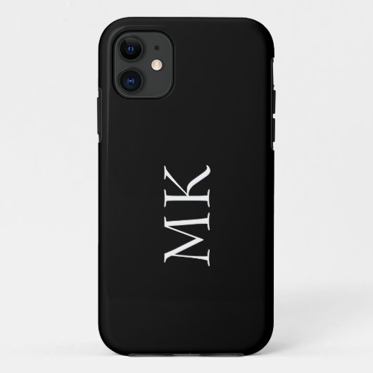 Zwart wit monogram Case-Mate iPhone case (Achterkant)