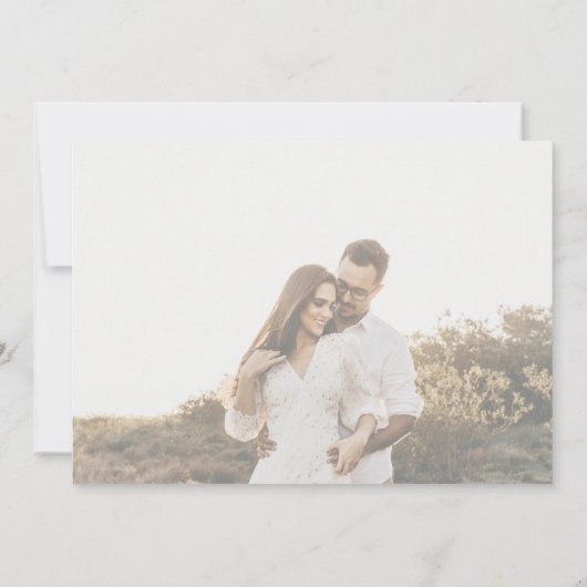 Zwart-wit Monogram Custom Photo Bruiloft Bedankkaart (Achterkant)