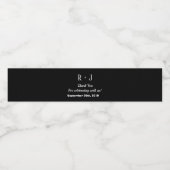 Zwart & Wit Monogram Dank u Huwelijksdouane Waterfles Etiket (Enkel label)