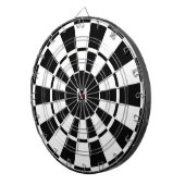 Zwart & Wit Monogram Dartbord (Voorkant Rechts)