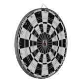 Zwart & Wit Monogram Dartbord (Voorkant Links)