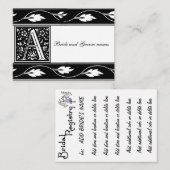 Zwart-wit monogram Een bruidsregister Kaarten (Voorkant / Achterkant)