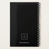 Zwart wit monogram eerste letters bedrijfslogo 202 planner (Achterkant)