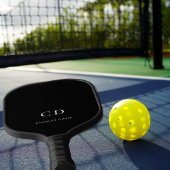 Zwart wit monogram eerste letters naam pickleball paddle