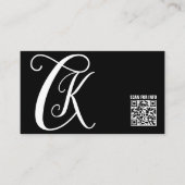 Zwart Wit | Monogram Elegant Visitekaartje (Voorkant)