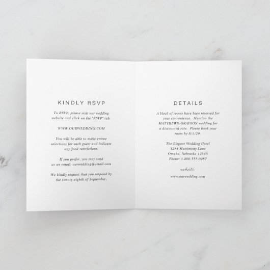 Zwart-wit monogram Elegante bruiloft (Binnen)