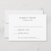 Zwart-wit monogram Elegante bruiloft RSVP Kaartje (Voorkant)