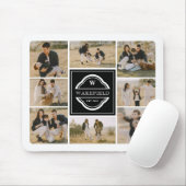 Zwart wit monogram en jaarlijkse foto-inklage muismat (Met muis)