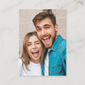 Zwart Wit Monogram Foto QR Code Huwelijk RSVP Informatiekaartje (Achterkant)