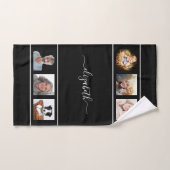 Zwart wit monogram fotocollage bad handdoek (Handdoek)