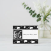 Zwart-wit monogram G Bruids Registratie Kaart (Staand voorkant)