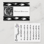 Zwart-wit monogram G Bruids Registratie Kaart (Voorkant / Achterkant)