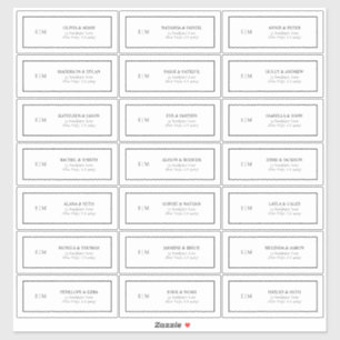 Zwart-wit monogram gastadres sticker