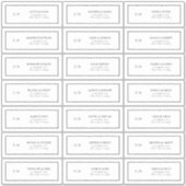 Zwart-wit monogram gastadres sticker (Voorkant)