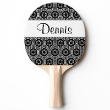 Zwart Wit Monogram Geometrische Ping Pong Paddle
