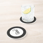 Zwart-wit monogram Gepersonaliseerd Onderzetter (Zijkant)
