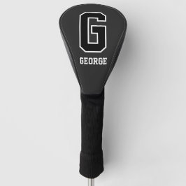 Zwart-wit Monogram Golf Driver Golfheadcover