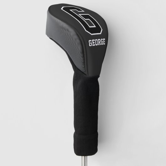 Zwart-wit Monogram Golf Driver Golfheadcover (Schuin)
