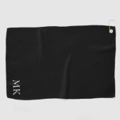 Zwart wit monogram golfhanddoek (Horizontaal)