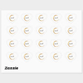 Zwart Wit Monogram Gouden Naam Initialen Minimalis Hart Sticker (Vel)