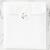 Zwart Wit Monogram Gouden Naam Initialen Minimalis Hart Sticker (Tas)