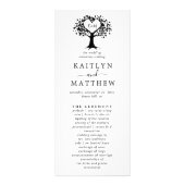 Zwart-wit Monogram Hart Boom Trouwprogramma Reclamekaart (Voorkant)