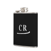 Zwart-wit monogram heupfles (Links)